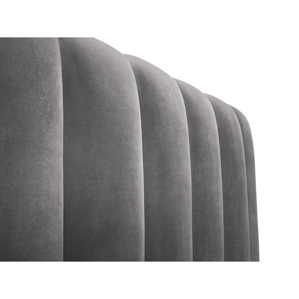Šedá čalouněná dvoulůžková postel s úložným prostorem s roštem 200x200 cm Kelp – Micadoni Home-image-4