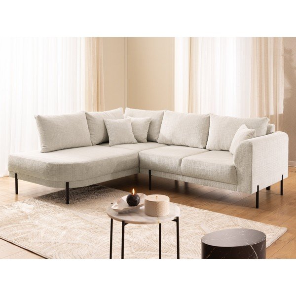 Béžová žinylková rohová pohovka (levý roh/do L) Mauris  – Ropez-image-4