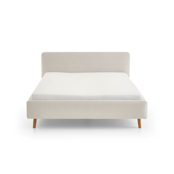 Krémová čalouněná dvoulůžková postel bez roštu 180x200 cm Mattis – Meise Möbel-image-3