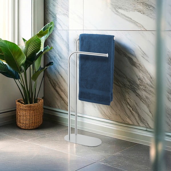 Stojan na ručníky z nerezové oceli v leskle stříbrné barvě Levante – Wenko-image-1