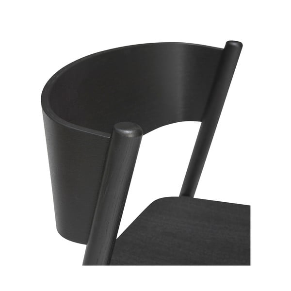 Černá barová židle v dekoru dubu (výška sedáku 75 cm) Oblique – Hübsch-image-4