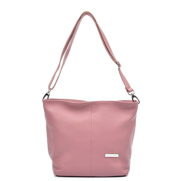 Růžová kožená kabelka Luisa Vannini Simona