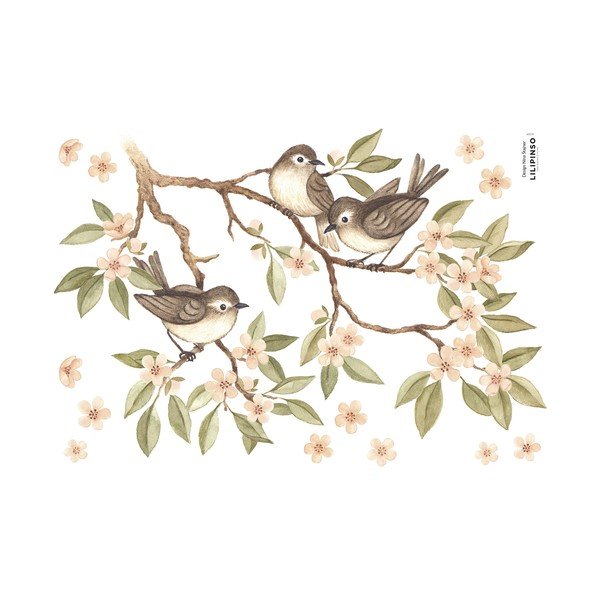 Arch samolepek 30x42 cm Branch And Sparrows – Lilipinso