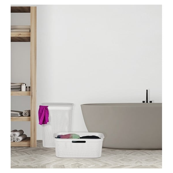 Bílý plastový koš na prádlo 41 l Brisen - Rotho-image-2