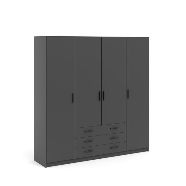 Tmavě šedá šatní skříň 196x200 cm Sprint – Tvilum-image-3