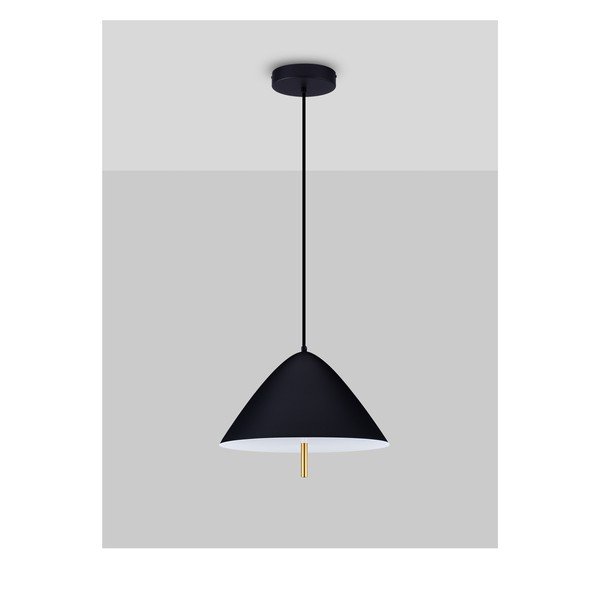 Matně černé kovové LED závěsné svítidlo s kovovým stínidlem ø 40 cm Oros – Nova Luce-image-4
