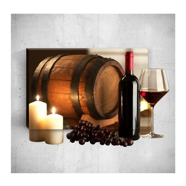 Nástěnný 3D obraz Mosticx Wine Barrel, 40 x 60 cm