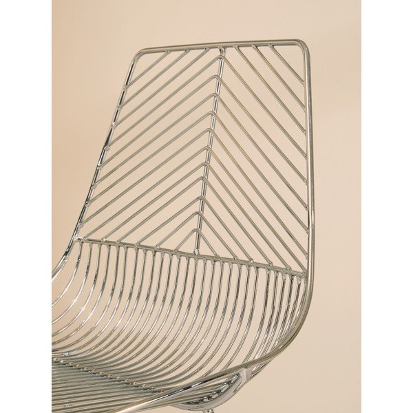 Kovová jídelní židle ve stříbrné barvě District – Premier Housewares-image-4