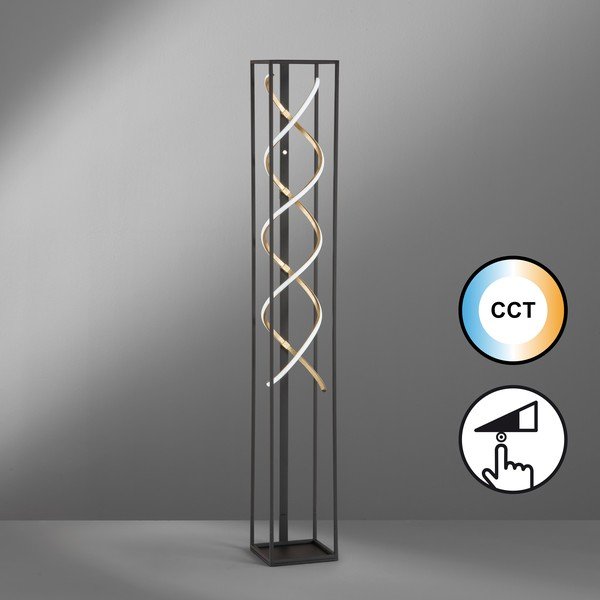 Černá LED stmívatelná stojací lampa (výška 140 cm) Gil – Fischer & Honsel-image-1