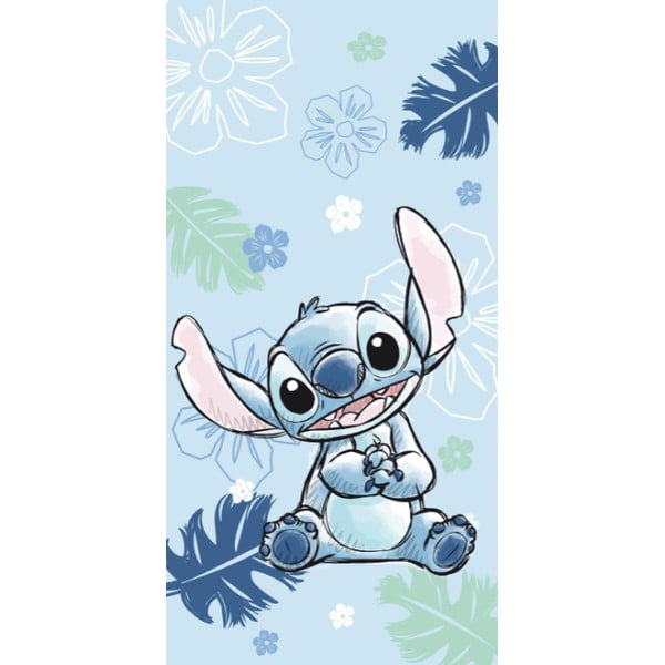 Modrá bavlněná dětská osuška 70x140 cm Lilo and Stitch "Ohana Blue" – Jerry Fabrics