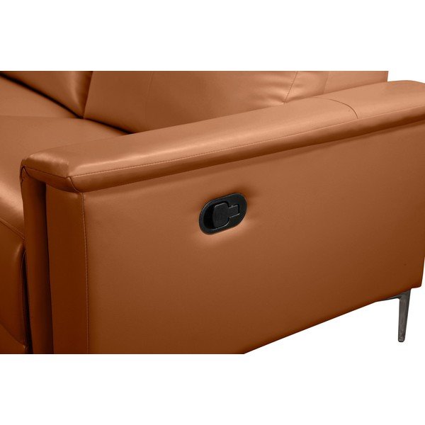 Hnědá rohová pohovka z imitace kůže (levý roh) Lund – Støraa-image-4