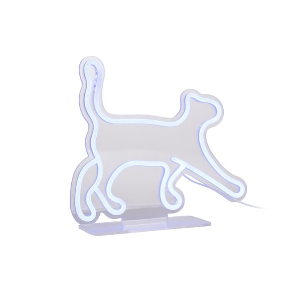 Modrá LED neonová světelná dekorace 5 W Walking Cat – Leitmotiv