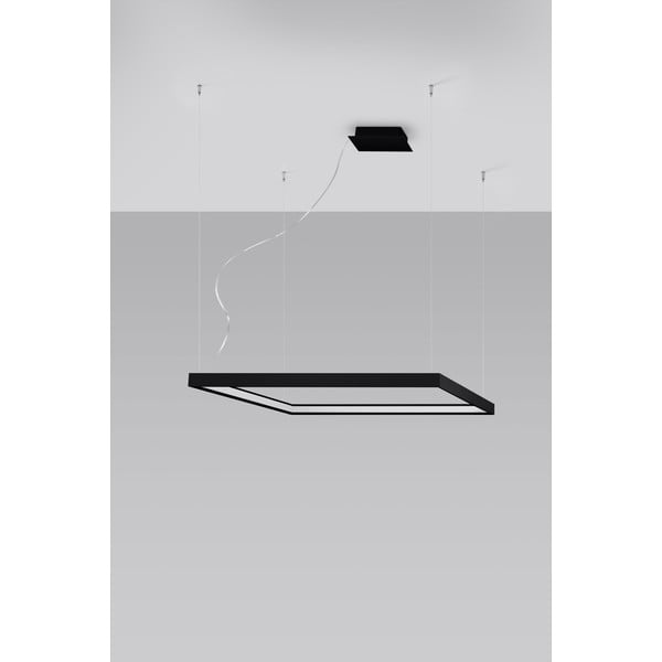 Černé LED závěsné svítidlo 80x80 cm Aura - Sollux-image-1