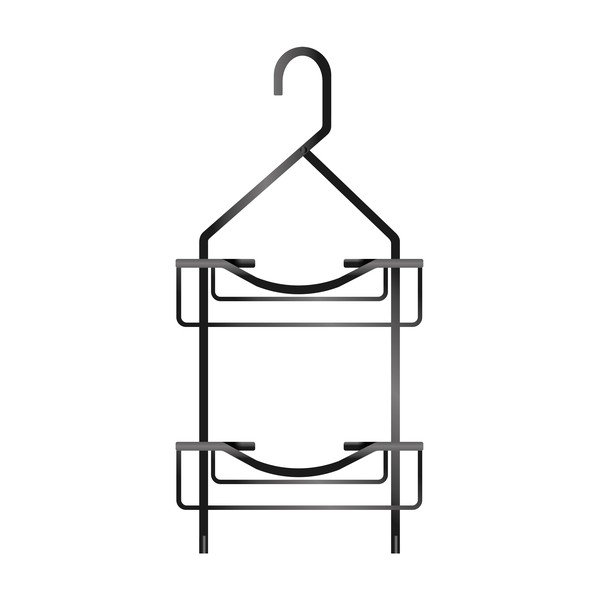 Matně černá závěsná hliníková koupelnová polička Filaire Aluminium – douceur d'intérieur