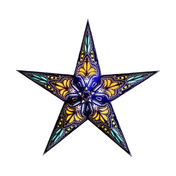 Dekorativní vánoční hvězda Jaipur Blue/Yellow