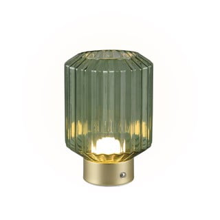 Stmívatelná LED stolní lampa v zelené a zlaté barvě se skleněným stínidlem (výška 19,5 cm) Lord – Trio