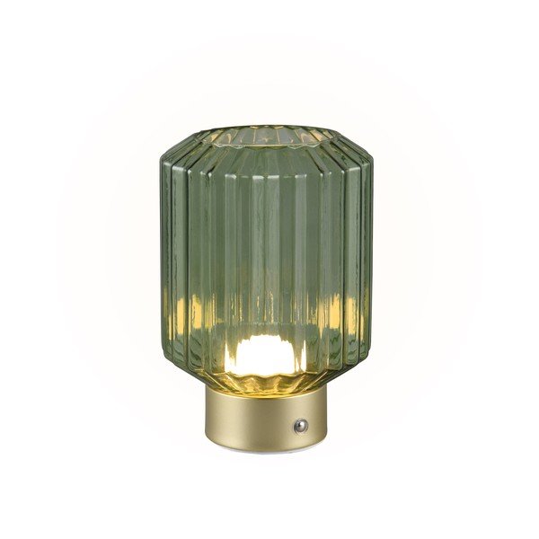 Stmívatelná LED stolní lampa v zelené a zlaté barvě se skleněným stínidlem (výška 19,5 cm) Lord – Reality-image-1