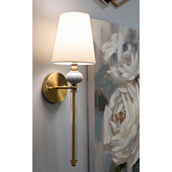 Bílé/ve zlaté barvě nástěnné svítidlo Warsaw – Mauro Ferretti-image-1