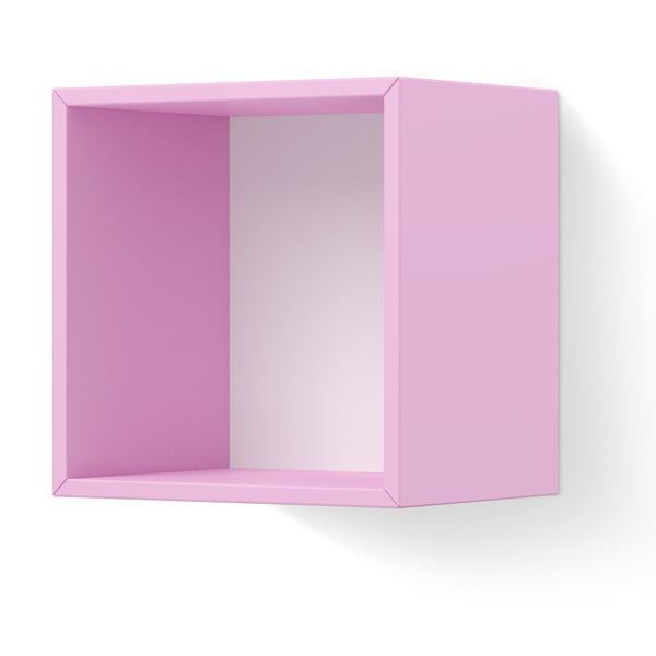 Růžová nástěnná police Timoore PL Plus Box