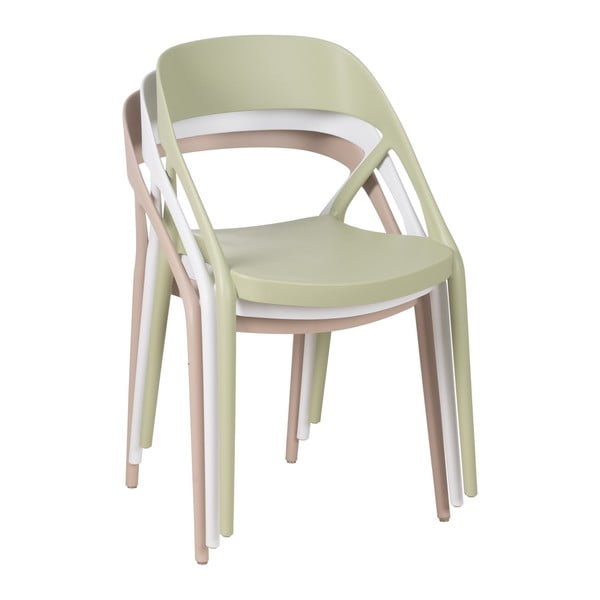 Světle zelené plastové jídelní židle v sadě 2 ks – Ixia-image-3