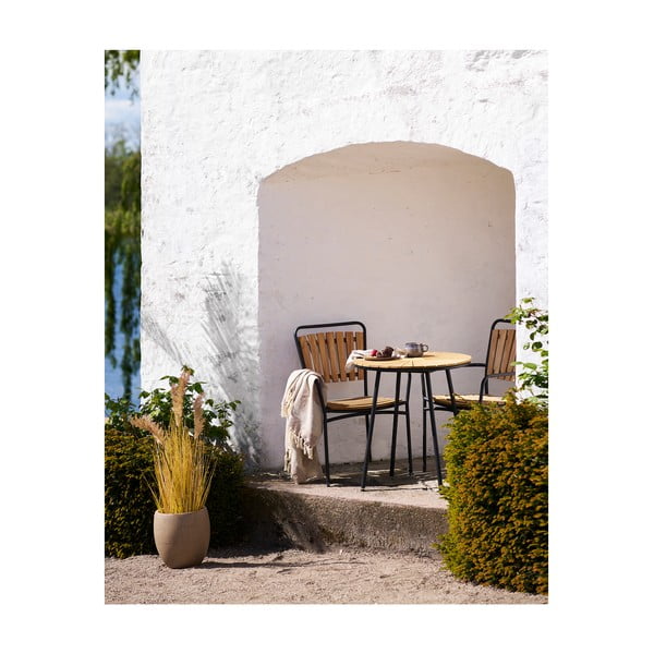 Dřevěné/kovové zahradní židle v sadě 2 ks v přírodní barvě Cleveland – House Nordic-image-2