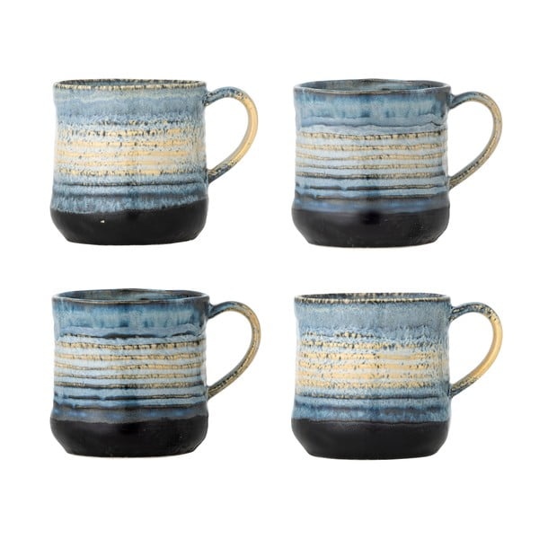 Modré hrnky v sadě 4 ks z kameniny 380 ml Deana – Bloomingville