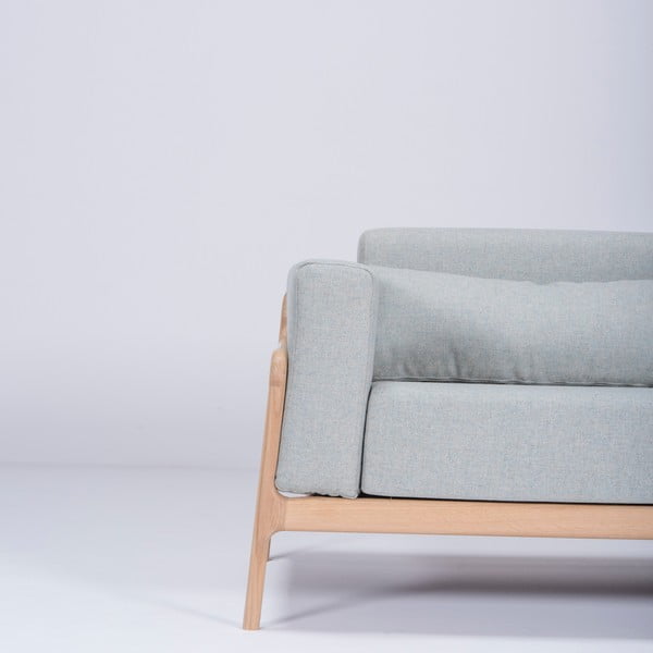 Modrošedá pohovka s konstrukcí z dubového dřeva Gazzda Fawn, 180 cm-image-3