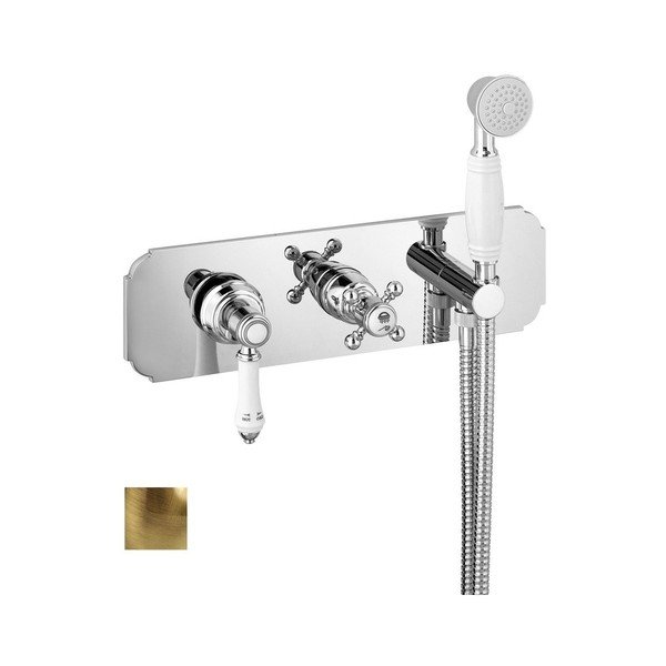 Podomítková sprchová baterie v bronzové barvě (3 výstupy) Vienna – Sapho