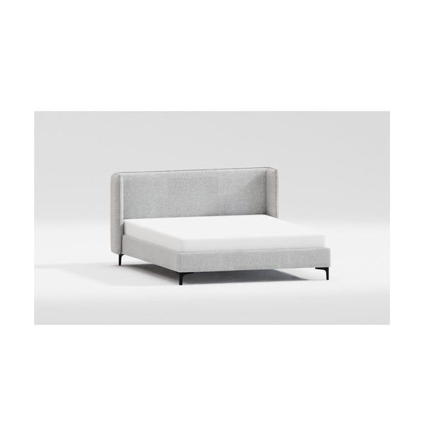 Šedá čalouněná dvoulůžková postel s roštem 200x200 cm Basti – Ropez-image-3