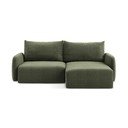 Zelená rozkládací/s úložným prostorem rohová pohovka (pravý roh) Kalena – Makamii