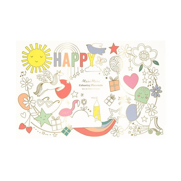 Papírová prostírání v sadě 8 ks 28x42.5 cm Happy Icons – Meri Meri