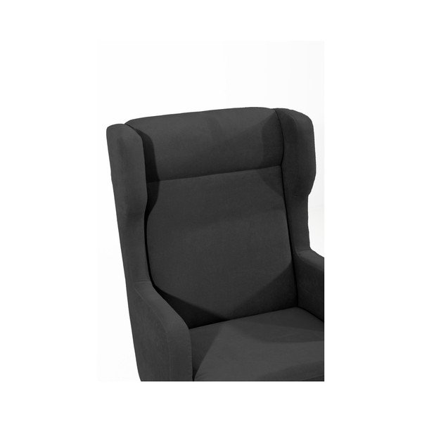 Černé křeslo ušák Max Winzer Bennet Suede-image-1