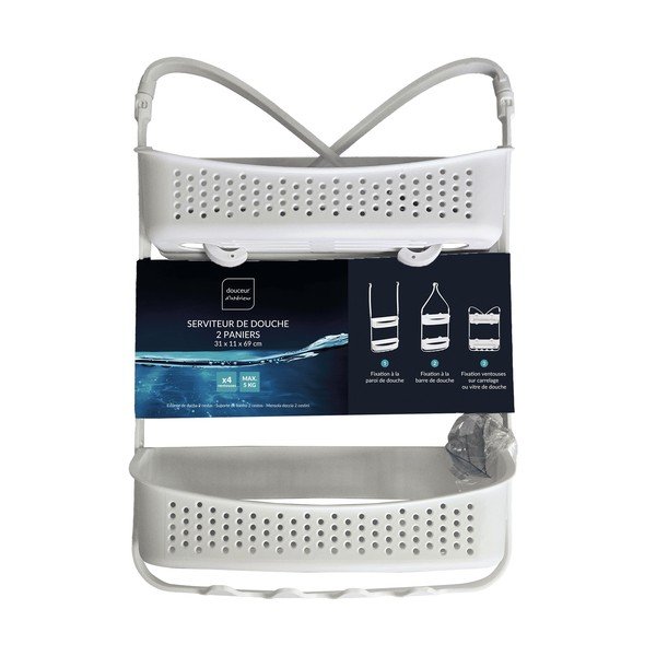 Matně bílá závěsná plastová koupelnová polička Vesper – douceur d'intérieur-image-4