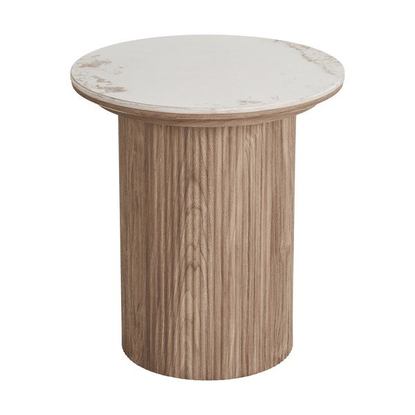 Kulatý odkládací stolek s deskou v dekoru mramoru ø 45 cm Athens – House Nordic