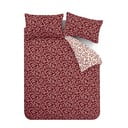Červené flanelové povlečení na jednolůžko 135x200 cm Grace Floral Leaf – Catherine Lansfield