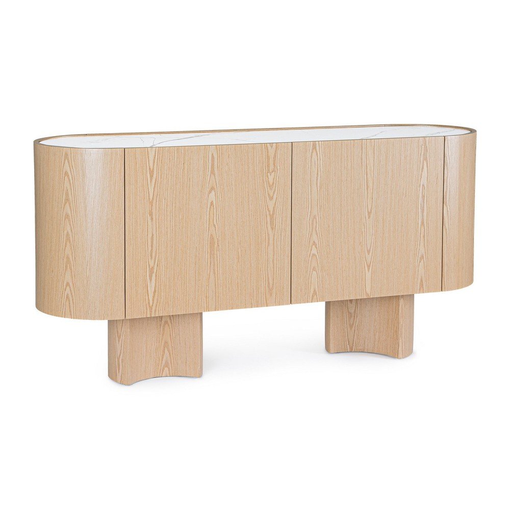 Komoda v dekoru dubu ve světle přírodní barvě 160x80,5x45,5 cm Otilia – Bizzotto