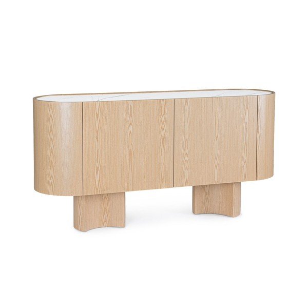 Komoda v dekoru dubu ve světle přírodní barvě 160x80,5x45,5 cm Otilia – Bizzotto