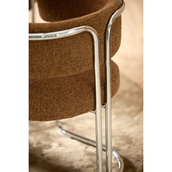 Hnědé kovové jídelní křeslo s područkami Adante – Light & Living-image-3