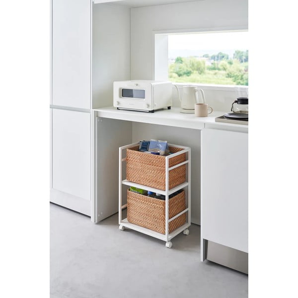 Bílý kovový pojízdný regál 42x60 cm Tower – YAMAZAKI-image-4