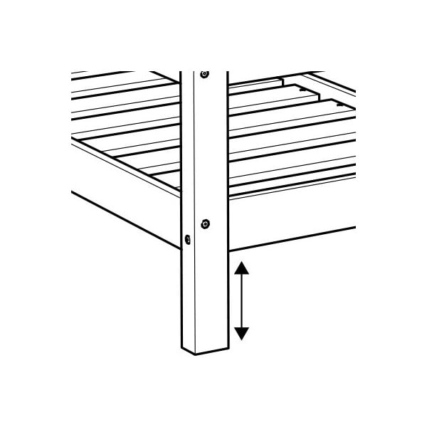 Postel s vyvýšenými nohami Benlemi Tery, 80 x 200 cm, výška nohou 20 cm-image-2