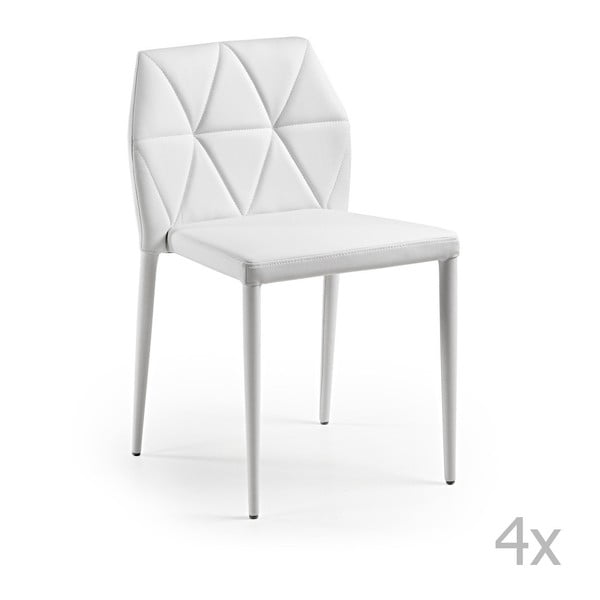 Sada 4 bílých židlí La Forma Gravite