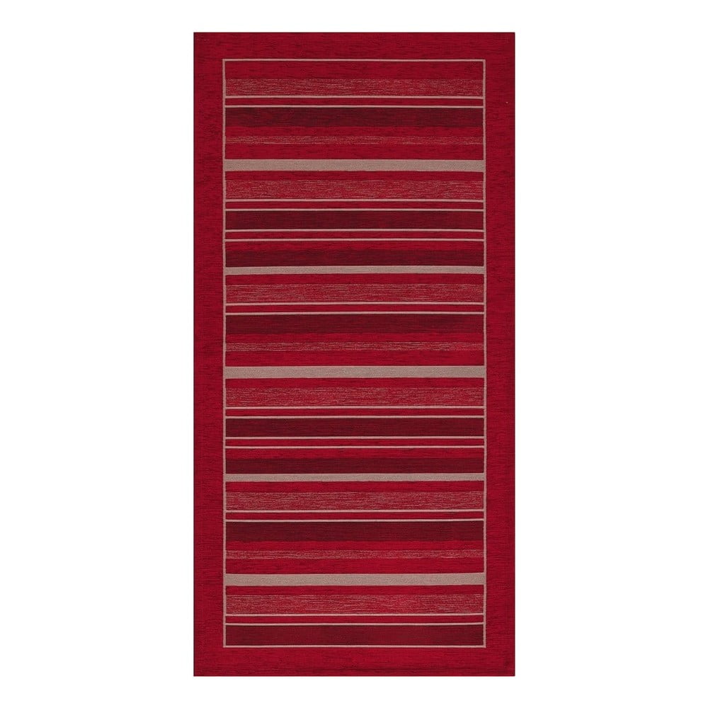Červený běhoun Floorita Velour, 55 x 140 cm