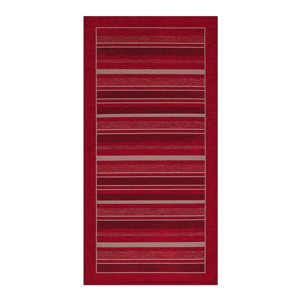 Červený běhoun Floorita Velour, 55 x 115 cm