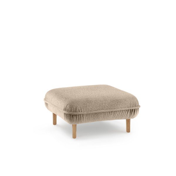 Béžová podnožka z textilie bouclé Bean – EMKO-image-1
