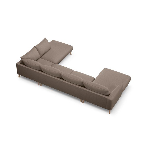 Taupe rohová pohovka (do "U") Naomi – Micadoni -image-2