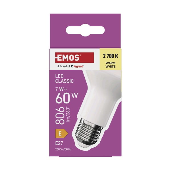 Teplá bílá LED žárovka E27, 7 W – EMOS-image-1