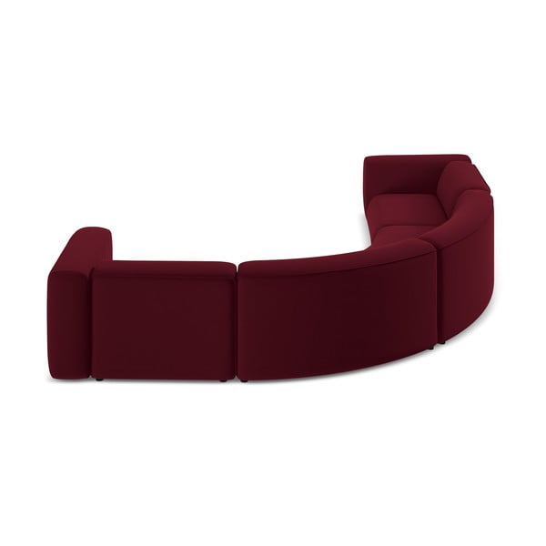 Vínová sametová rohová pohovka Ekahi – Makamii-image-4