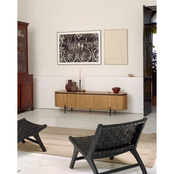 TV stolek z mangového dřeva v přírodní barvě 200x55 cm Licia - Kave Home-image-1