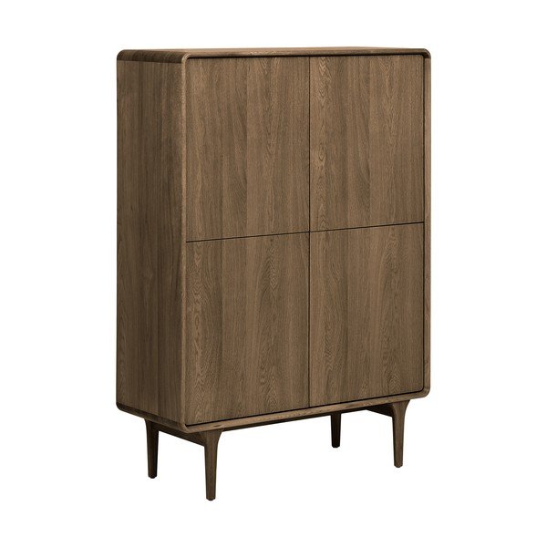 Tmavě hnědá skříňka v dekoru dubu 100x140x40 cm Darwin – House Nordic