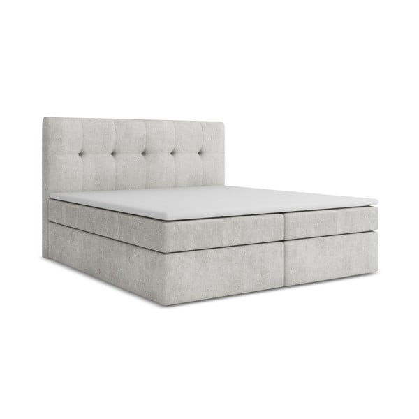 Boxspring postel s úložným prostorem 140x200 cm ve stříbrné barvě Palta – Makamii